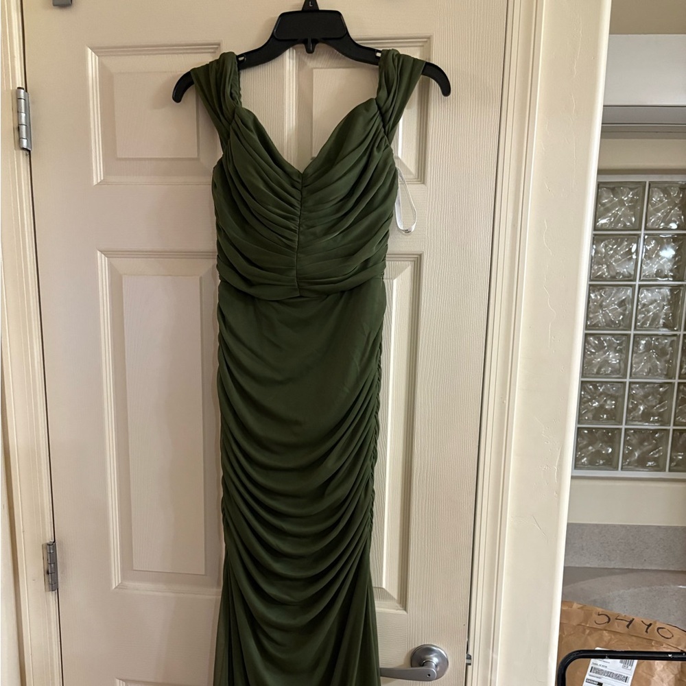 Mesh Off-the-Shoulder Ruched Dress